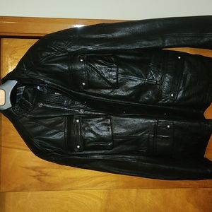 BELLSTAFF Turner Black Leather 3/4 Motorcycle Jacket 3XL but fits an XL